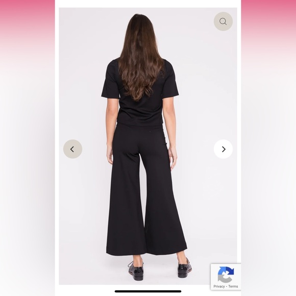 Ripley Rader  Los Angeles BLACK PONTE KNIT WIDE LEG PANT: CROPPED - Picture 4 of 8